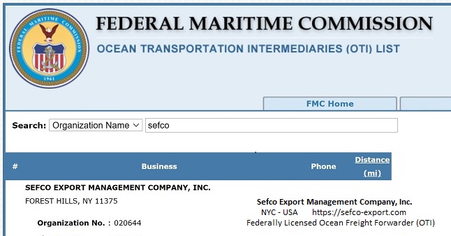 Sefco Export Management Company, Inc.